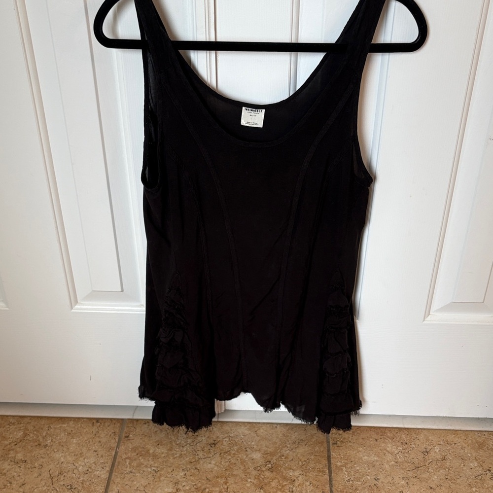 Intimately Free People Black tunic Top with Lace Detail size XS but runs big